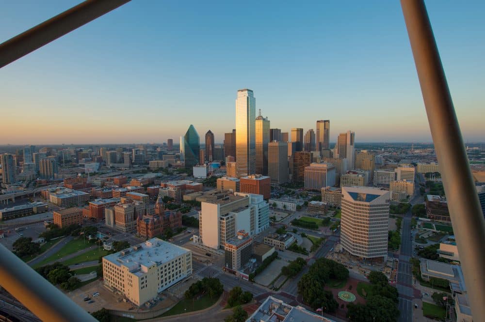 Dallas City Skyline at sunset, Texas