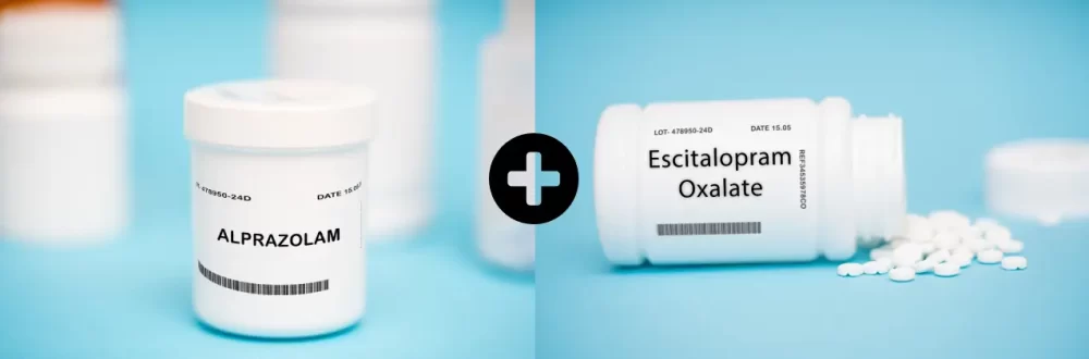 xanax and lexipro pill bottles combination